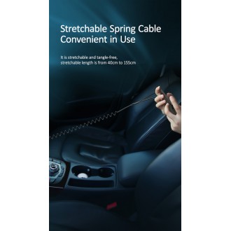 USAMS φορτιστής αυτοκινήτου C22 με καλώδιο 3 σε 1 & οθόνη, 3.4A, μαύρος