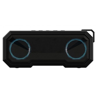 POWERTECH φορητό ηχείο & power bank PT-988 16W RMS, FM, RGB, IPX7, μαύρο