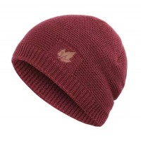 Knitted beanie hat SHO-0006, unisex, burgundy