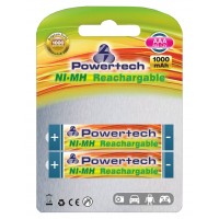 POWERTECH rechargeable battery PT-159 1000mAh, AAA (R03), 2 pcs