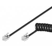 GOOBAY telephone cable 50270, spiral, RJ10 4P4C, CCA, 2m, black
