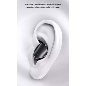 USAMS earphones με θήκη φόρτισης LX08, True Wireless, μαύρα