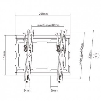 BRATECK επιτοίχια βάση KL32-22T για οθόνη 23"-43", 45kg