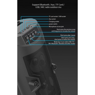 CELEBRAT φορητό ηχείο OS-09 με μικρόφωνο, 10W, BT/TF/USB/AUX, FM, μαύρο