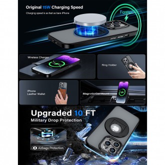 Θήκη Techsuit  MagSafe Ghost Holder Series για iPhone 15 Pro Max Μπλέ