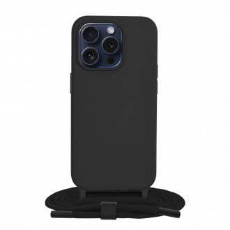 ΘΗΚΗ TECHSUIT ΜΕ CROSSBODY ΚΟΡΔΟΝΙ ΓΙΑ IPHONE 15 PRO MAX ΜΑΥΡΗ