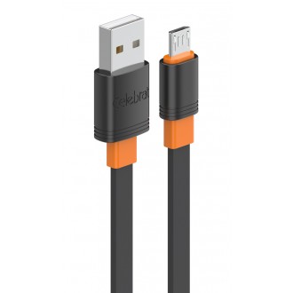 CELEBRAT καλώδιο micro USB σε USB CB-33M, flat, 2.1A, 1m, μαύρο