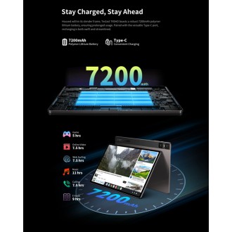 TECLAST tablet T45HD, 10.5" FHD, 8/128GB, Android 13, 4G, γκρι