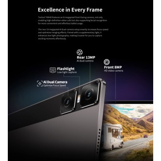 TECLAST tablet T45HD, 10.5" FHD, 8/128GB, Android 13, 4G, γκρι