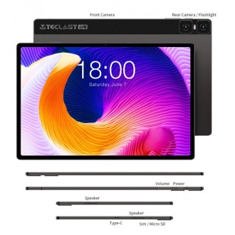 TECLAST tablet T45HD, 10.5" FHD, 8/128GB, Android 13, 4G, γκρι