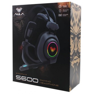 AULA gaming headset Mountain S600, RGB, USB, 50mm, μαύρο