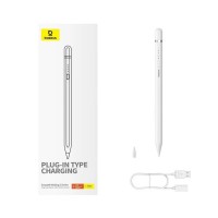BASEUS smooth writing capacitive Stylus Writing 2 Lite LED (active version + cable USB A to Type C) 130mAh λευκό