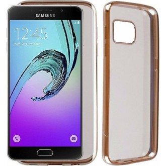 Θήκη Κινητού Back Case Electro Jelly για Samsung Galaxy A3 2016 (A310) Διάφανη με Χρυσό Πρίγραμμα