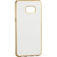 Θήκη Κινητού Back Case Electro Jelly για Samsung Galaxy A3 2016 (A310) Διάφανη με Χρυσό Πρίγραμμα