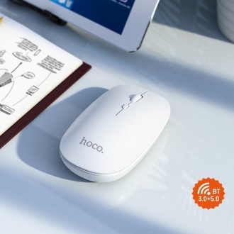 Bluetooth Ποντίκι Hoco GM15 Business Wireless Mouse με 3 Πλήκτρα Λευκό DPI 800-1200-1600