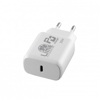 LIME TYPE C PD 3.0 SUPER FAST TRAVEL LTC30W 30W 4.0A + ΦΟΡΤΙΣΗΣ-DATA LCC03 TYPE C TO TYPE C 35W ΛΕΥΚΟΣ