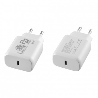 LIME TYPE C PD 3.0 SUPER FAST TRAVEL LTC30W 30W 4.0A + ΦΟΡΤΙΣΗΣ-DATA LCC03 TYPE C TO TYPE C 35W ΛΕΥΚΟΣ