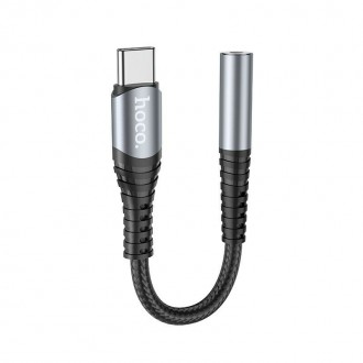Αντάπτορας Hoco LS33 USB-C σε 3.5mm Θηλυκό Μεταλλικό Γκρί Συμβατό με όλες τις Συσκευές