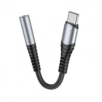 Αντάπτορας Hoco LS33 USB-C σε 3.5mm Θηλυκό Μεταλλικό Γκρί Συμβατό με όλες τις Συσκευές