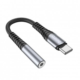 Αντάπτορας Hoco LS33 USB-C σε 3.5mm Θηλυκό Μεταλλικό Γκρί Συμβατό με όλες τις Συσκευές