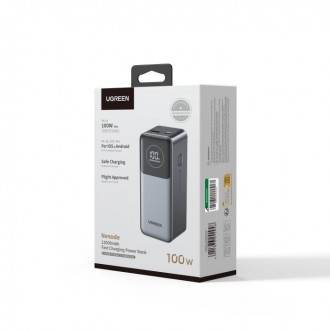 Ugreen PB724 Power Bank 12000mAh 100W με Θύρα USB-A και Θύρα USB-C Power Delivery / Quick Charge 3.0