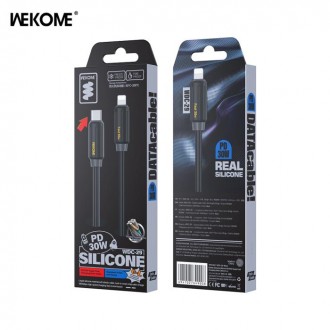 WK Wdc-29 USB-C to Lightning Cable 30W Μαύρο 1m