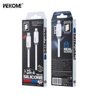 WK Wdc-29 USB-C to Lightning Cable 30W Λευκό 1m