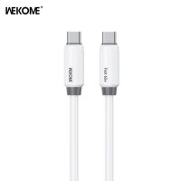WK Wdc-28 USB 2.0 Cable USB-C male - USB-C 65W Λευκό 1m