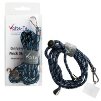 VOLTE-TEL NECK STRAP - ΛΟΥΡΑΚΙ ΛΑΙΜΟΥ ΓΙΑ ΘΗΚΕΣ ΜΠΛΕ-ΜΑΥΡΟ VT06
