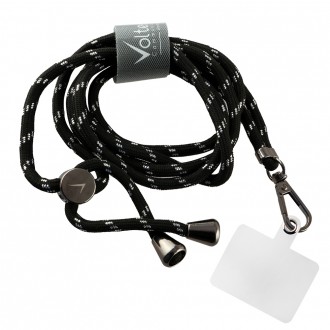 VOLTE-TEL NECK STRAP - ΛΟΥΡΑΚΙ ΛΑΙΜΟΥ ΓΙΑ ΘΗΚΕΣ ΜΑΥΡΟ-ΑΣΗΜΙ VT03