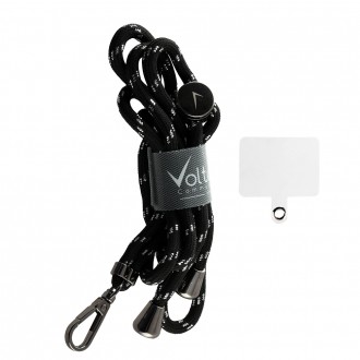 VOLTE-TEL NECK STRAP - ΛΟΥΡΑΚΙ ΛΑΙΜΟΥ ΓΙΑ ΘΗΚΕΣ ΜΑΥΡΟ-ΑΣΗΜΙ VT03