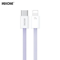 WK Wdc-21 Braided USB-C to Lightning Cable 27W Μωβ 1m