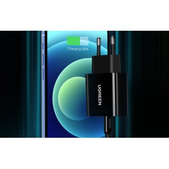 Ugreen Φορτιστής με Θύρα USB-C και Καλώδιο Lightning 20W Power Delivery Μαύρος (CD137)