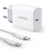Ugreen Φορτιστής με Θύρα USB-C και Καλώδιο Lightning 20W Power Delivery / Quick Charge 4.0 Λευκός (CD137)