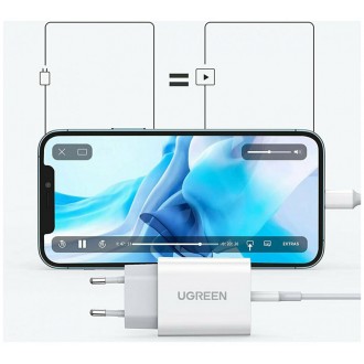 Ugreen Φορτιστής με Θύρα USB-C και Καλώδιο Lightning 20W Power Delivery / Quick Charge 4.0 Λευκός (CD137)