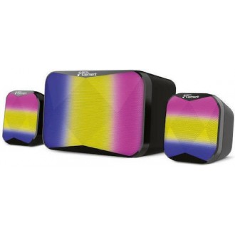Element SP-150 v2.0 Ηχεία Υπολογιστή 2.1 με RGB Φωτισμό και Ισχύ 5W σε Μαύρο Χρώμα