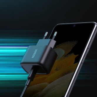 Ugreen Φορτιστής με Θύρα USB-C και Καλώδιο USB-C - USB-C 25W Power Delivery / Quick Charge 3.0 Μαύρος (Cd250)