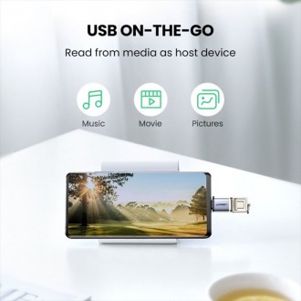Ugreen US270 Μετατροπέας USB-C male σε USB-A female Γκρι