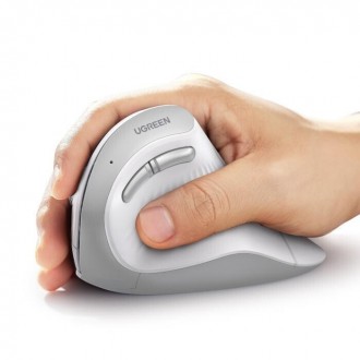 Ugreen MU008 Ασύρματο Εργονομικό Bluetooth Vertical Ποντίκι Λευκό