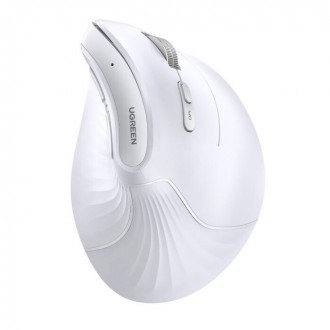 Ugreen MU008 Ασύρματο Εργονομικό Bluetooth Vertical Ποντίκι Λευκό