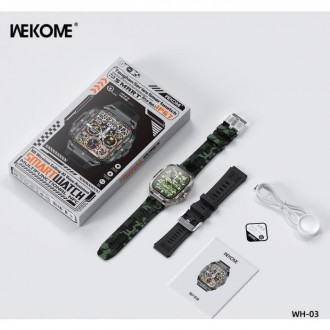 WK WH-03 Smartwatch με Παλμογράφο (Γκρι)