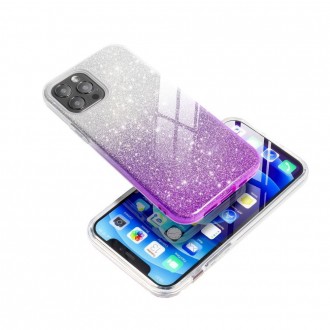Θήκη Forcell Shining Back Cover Σιλικόνης Ασημί/Μώβ για Samsung Galaxy J4 2018
