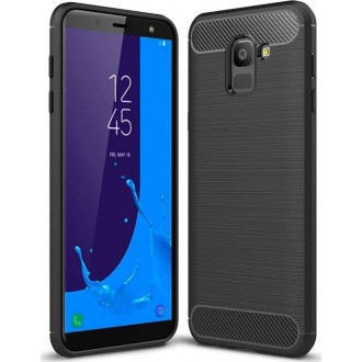 Θηκη Forcell Carbon Back Cover Σιλικονης Μαυρη για Samsung Galaxy J6 2018