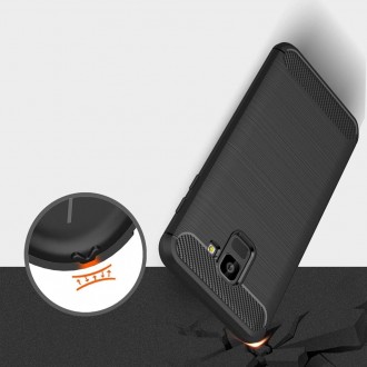 Θηκη Forcell Carbon Back Cover Σιλικονης Μαυρη για Samsung Galaxy J6 2018