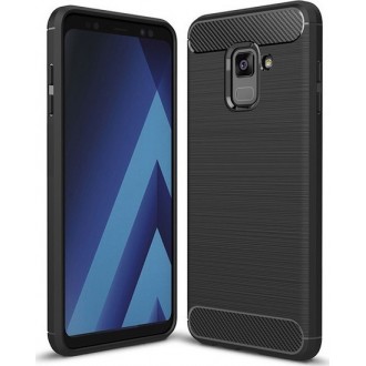 Θηκη Forcell Carbon Back Cover Σιλικονης Μαυρη για Samsung Galaxy J6 2018