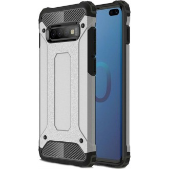 Θήκη Hybrid Armor Tough Rugged Back Cover Ασημί για Samsung Galaxy S6 Edge