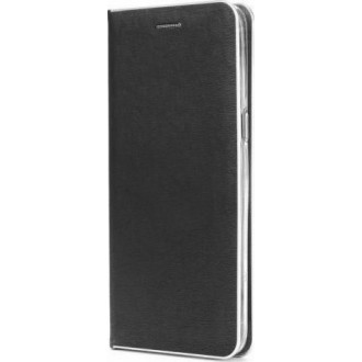 Θήκη Luna Silver Book Δερματίνης Μαύρη για Samsung Galaxy S6 Edge