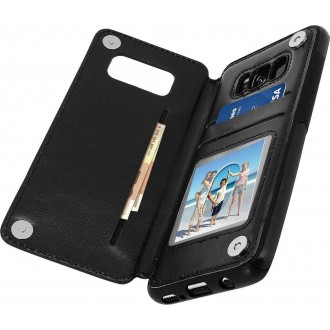 Θήκη Forcell Flip Back Wallet Δερματίνης Μαύρη για Samsung Galaxy S8 Plus