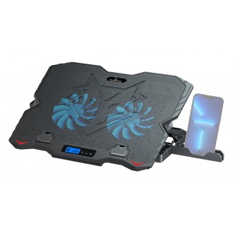 POWERTECH βάση & ψύξη laptop PT-1346, έως 15.6", 2x 125mm LED fan, μαύρη POWERTECH βάση & ψύξη laptop PT-1346, έως 15.6", 2x 125mm LED fan, μαύρη