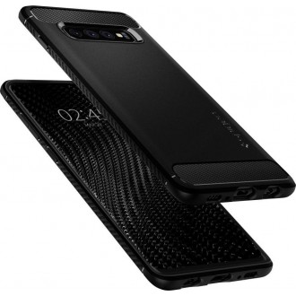 Spigen Rugged Armor Back Cover Σιλικόνης Μαύρο (Galaxy S10)
